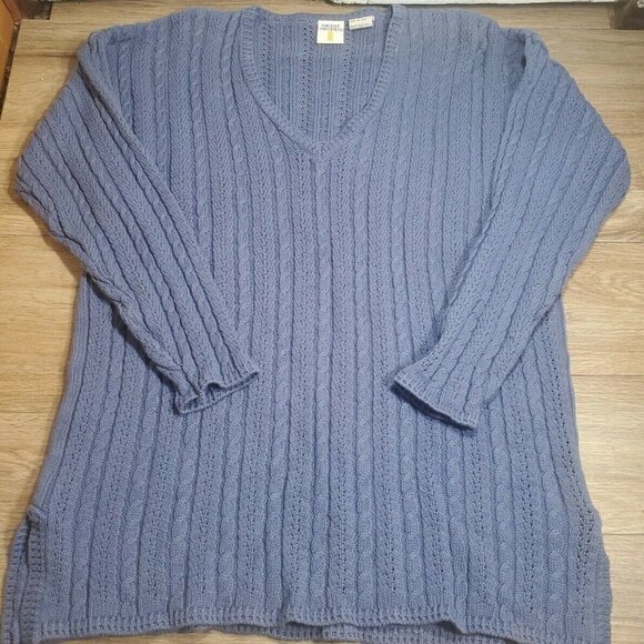 Vintage Womans Merit Awards Cotton Cable Knit Swes - Picture 1 of 6